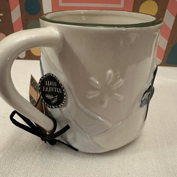 Peppermint & Pine Green Skis, Snow, Mountains Mug NWT 2025 Hand Painted - Picture 4 of 6